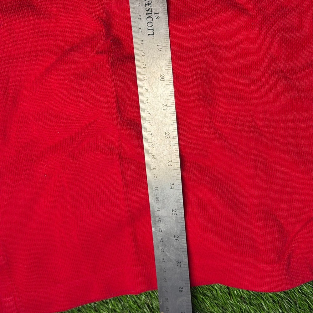 Polo Ralph Lauren Mens Large Red Quarter Zip Pullover Cotton Sweater Pony Logo - Picture 5 of 5